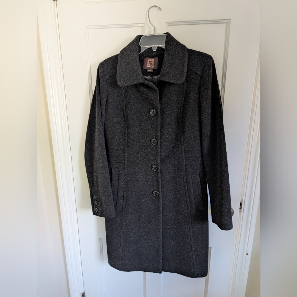 Anne Klein Wool Car Coat Car Length
